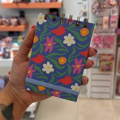 Libreta anillada chica flores ikigay