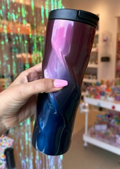 Vaso termico alto degrade lila a azul