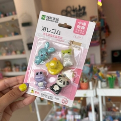 Set de gomas de borrar animalitos