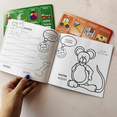 LIBRO PARA COLOREAR BILINGUE TRACITOS - Flop! tiendita de diseño