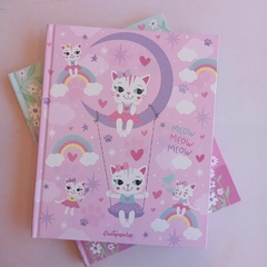 Cuaderno tapa dura glitter gatita