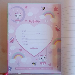 Cuaderno tapa dura glitter gatita en internet