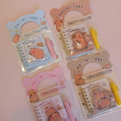 set mini libreta con lapicera capibara - comprar online