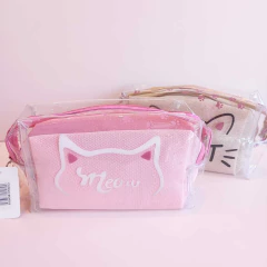 Set x2 cartuchera neceser gatito glitter - comprar online