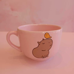 tazón rosa capibara pajarito - comprar online