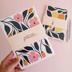 set x2 libretas rayadas flores y limones - comprar online