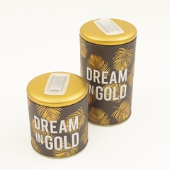 Set latas yerbera + azucarera dream in gold negro