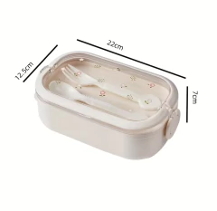 lunchera rectangular blanca con florcitas - Flop! tiendita de diseño