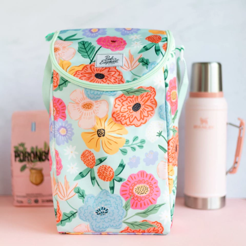 Bolso matero flores aqua