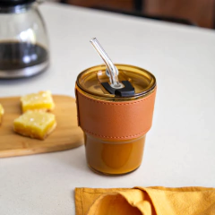 Vaso mug eco vidrio con sorbete - comprar online