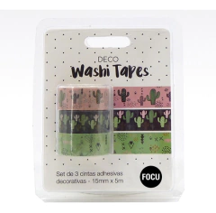 Set x3 cintas washi tape cactus en internet