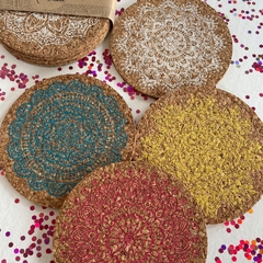 Posa vaso mandalas MULTICOLOR - comprar online