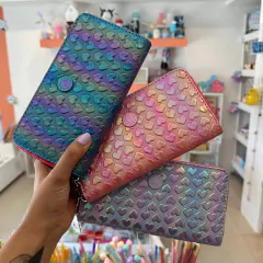 Billetera tornasol corazones