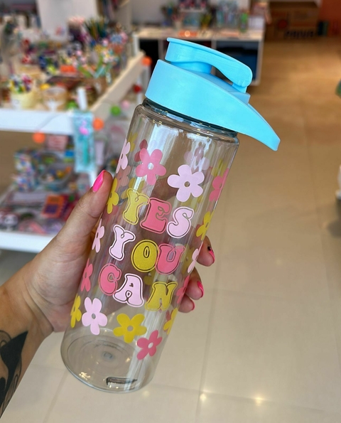 Botella estampada 750cc celeste