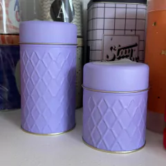 Set yerbera y azucarera rombos lila