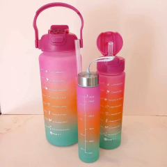 Set x3 botellas motivacional degrade fucsia
