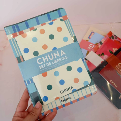 Set x2 libretas chuna positano lunares y rayas