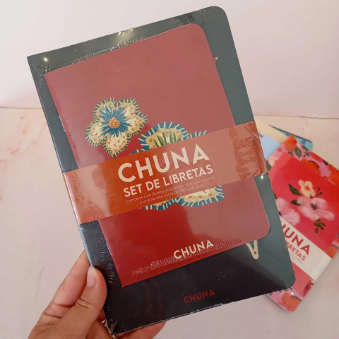 Set x2 libretas chuna amazonas bordo y negro