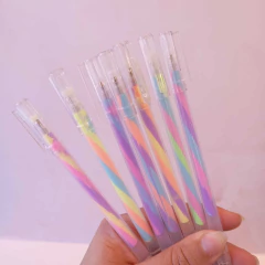 Lapicera tinta multicolor pastel y glitter en internet