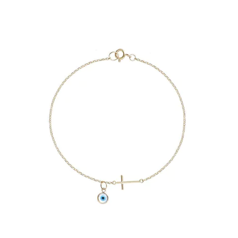 Pulseira Cruz e Olho Grego