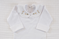 Body Bebê Gola e Punho Bordados Margarida - comprar online