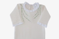 Macacão Saída Maternidade Bebê Ramo Flor Crú - comprar online