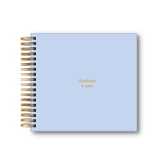 ÁLBUM SCRAPBOOK AZUL BEBÊ 24X22CM PERSONALIZADO