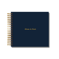 ÁLBUM SCRAPBOOK AZUL MARINHO 24X22CM PERSONALIZADO