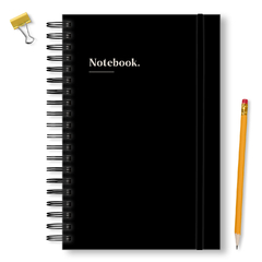 Caderno Executivo Alta Gramatura Pautado / Milimetrado / Pontilhado 27x18cm Folhas 120g Preto