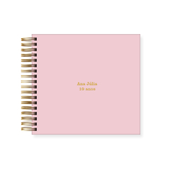 ÁLBUM SCRAPBOOK ROSA BEBÊ 24X22CM PERSONALIZADO