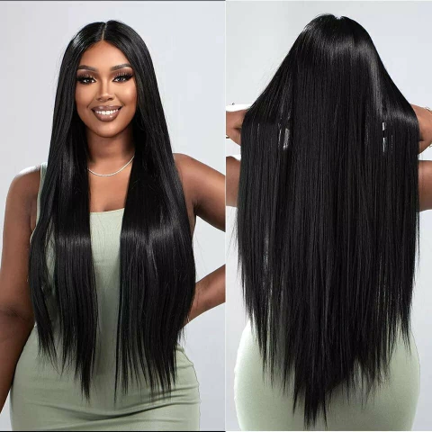 Lace front hd preta lisa longa Back pronta entrega