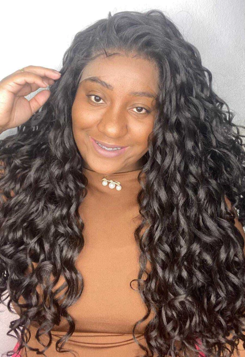 Lace front hd blend human hair fibra 360 graus pronta entrega