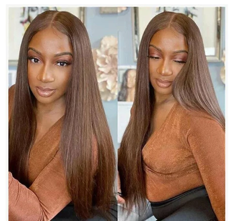 PERUCA FRONT LACE HD cabelo humano castanho medio