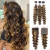 Kit cabelo humano tecido+ top clousure morena iluminada