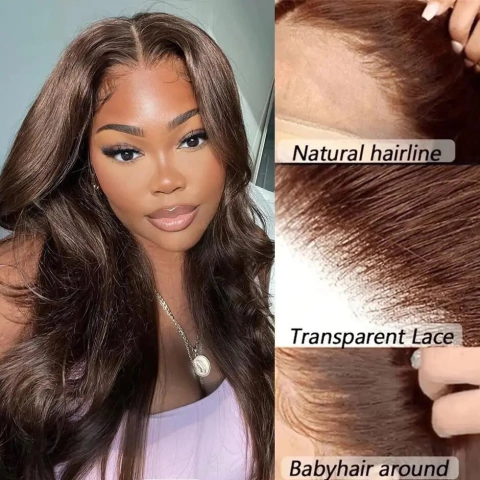 front lace hd cabelo humano natural ondulado Med brow 4 70/75 cm