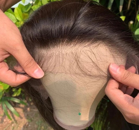 front lace hd cabelo humano natural liso castanho escuro 70/75 cm