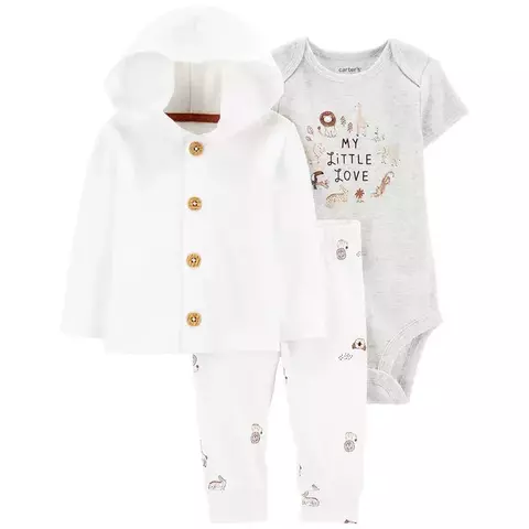 Carter´s Set 3 Piezas Body mangas cortas. Campera y Pantalón "My Little Love" (1N676310) - comprar online