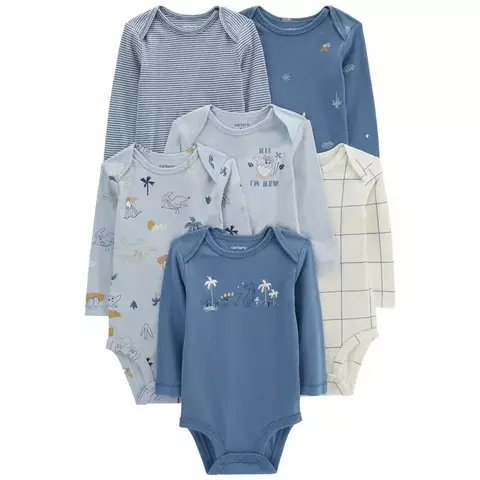 Carter´s Pack 6 Bodies Mangas Largas Dinosaurios (1P567310) - comprar online