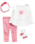Carter´s Set 4 Piezas Remera mangas largas. Pantalón. Vincha y Medias "Hello Beautiful!" (1L777710)