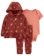 Carter´s Set 3 Piezas Body mangas cortas. Campera y Pantalón "Flores" (1N957210)