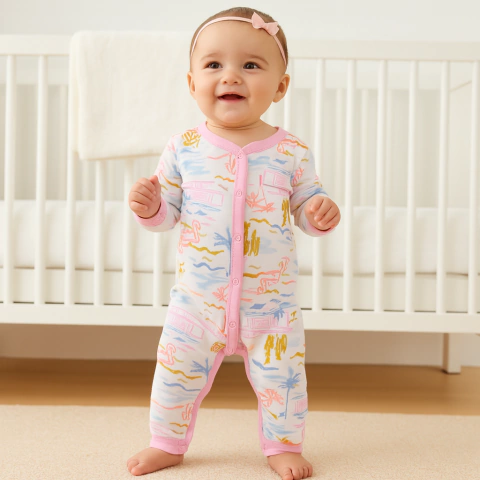 Carter´s Osito-Pijama Algodón cierre "Tropical Rosa" (1N726310)