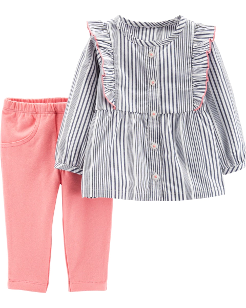 Carter's Set 2 piezas Camisa manga larga y Pantalón "Rayas" (16516210)