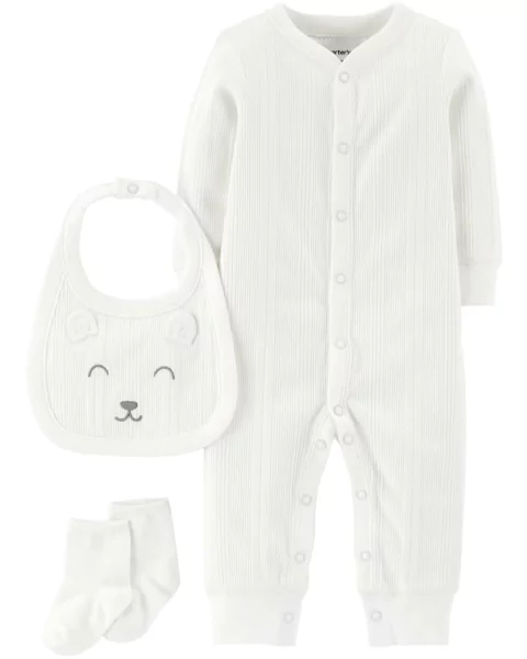 Carter's Set 3 piezas Enterito. Medias y Babero (126H521)
