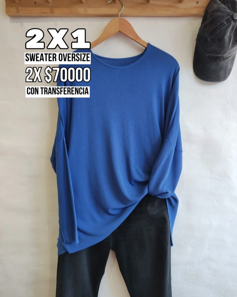 SWEATER BASICO OVERSIZE AZUL FRANCIA