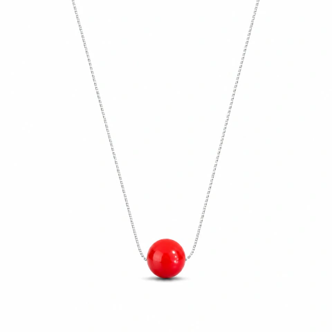Colar Esfera única de murano veneziano vermelho