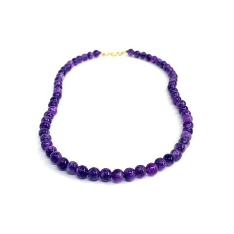 Colar choker pedra ametista