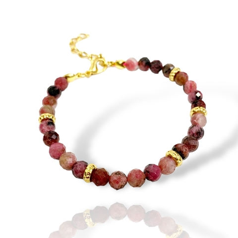 Pulseira pedra rodocrosita argentina facetada