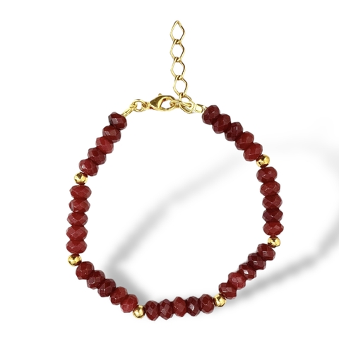 Pulseira pedra jade rubi