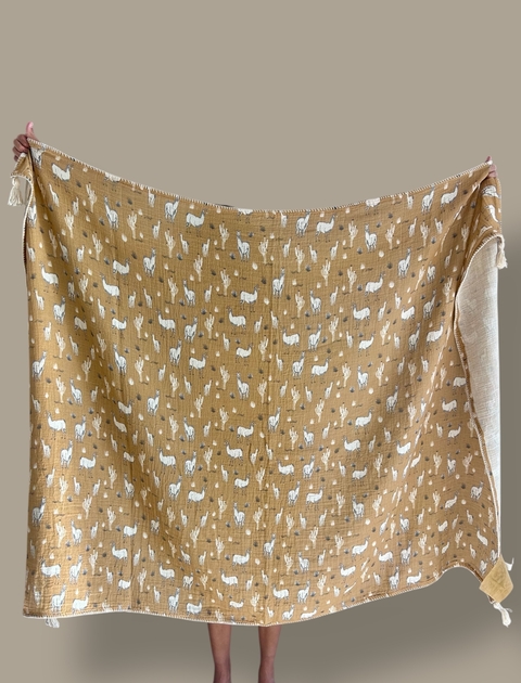 Manta "Llama" avellana - comprar online