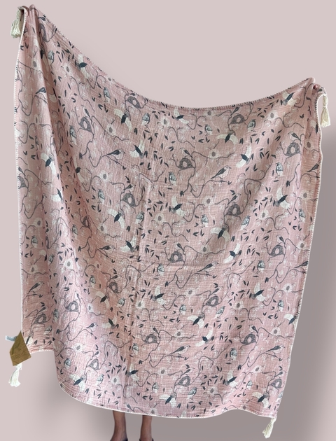 Manta "Hornero" rosa - comprar online